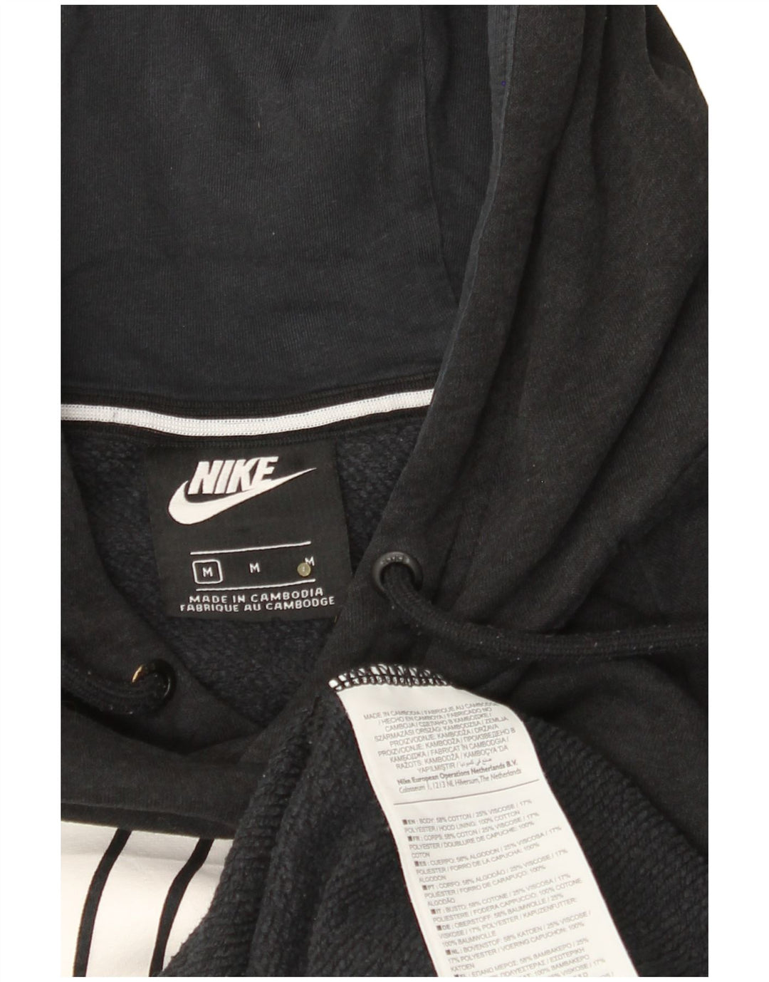 Męski sweter z kapturem NIKE z grafiką, średniej wielkości, czarny, bawełniany