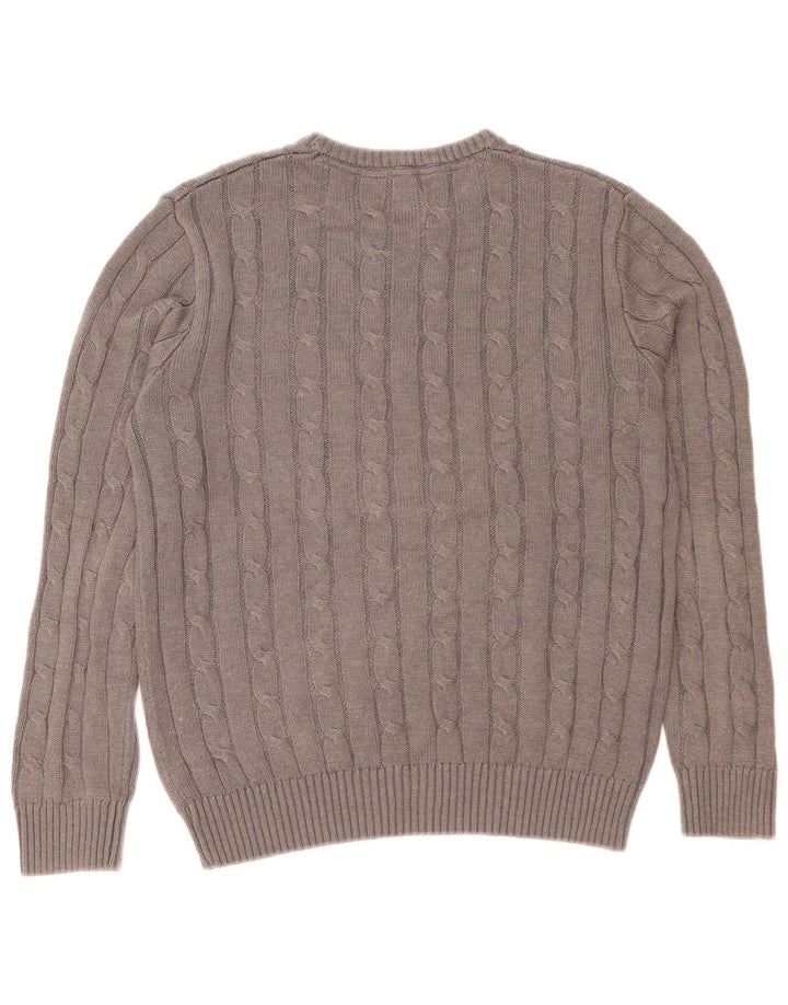Crew Clothing Męski sweter z dekoltem w łódkę, średnioszary, bawełniany