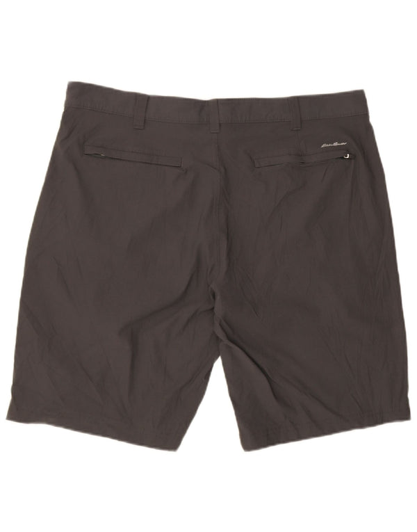 Eddie Bauer Mens Chino Shorts W38 XL Grey Nylon