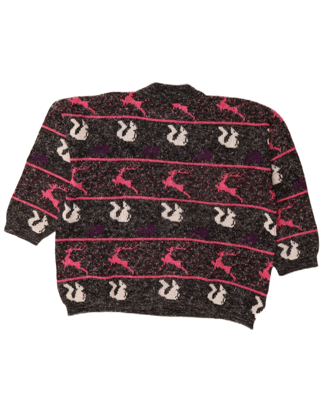 Sweter damski VINTAGE z golfem UK 18 XL w czarne paski