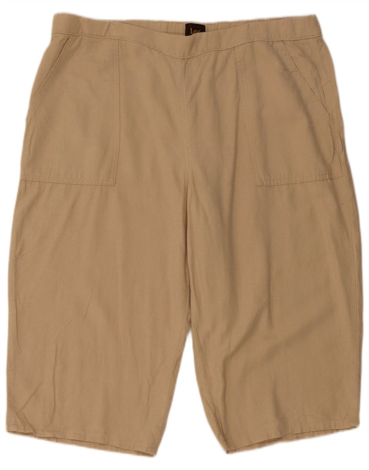 LEE Womens Casual Shorts UK 18 XL W36 Beige