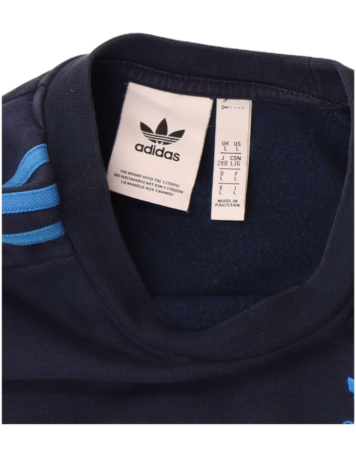 Bluza męska ADIDAS, duża, granatowa, bawełniana