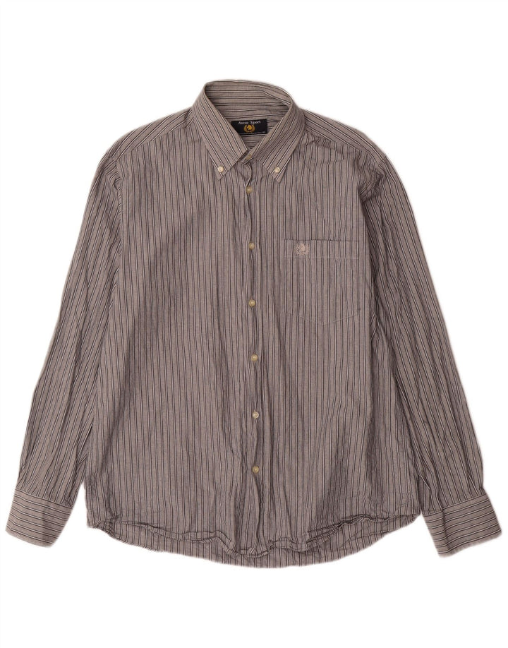 Koszula męska ASCOT SPORTS, duża, bawełniana w szare paski