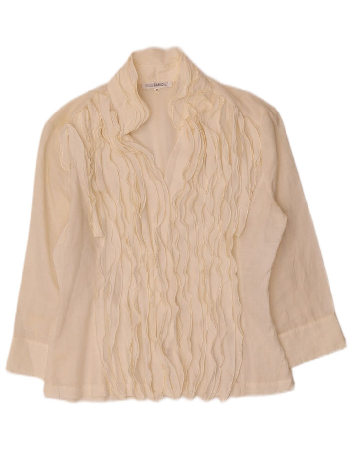 Damska bluzka koszulowa oversize z rękawem 3/4 Naracamicie US 0 XS Off White
