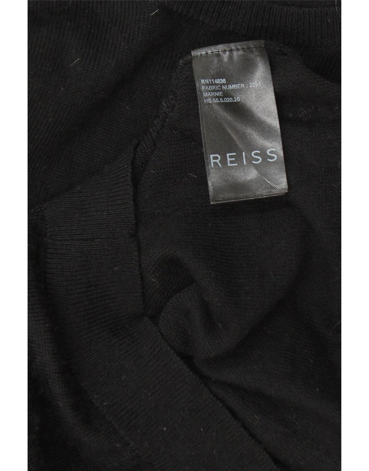 Sweter damski Reiss z dekoltem w łódkę UK 14, średnia czarna wełna