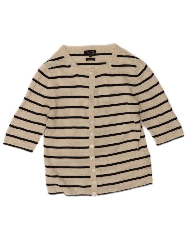 Sweter damski Massimo Dutti Crop Cardigan UK 10 w małe złamane białe paski