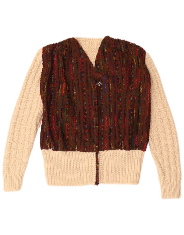 Sweter damski w stylu vintage, UK 12, średni, złamany biały kolor