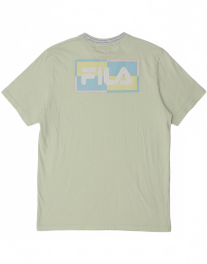 FILA Mens Graphic T-Shirt Top Medium Green Cotton