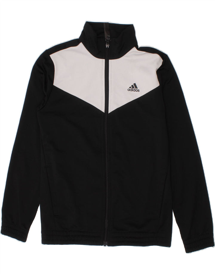 ADIDAS Boys Tracksuit Top Jacket 10-11 Years Black Colourblock Polyester Vintage Adidas and Second-Hand Adidas from Messina Hembry 