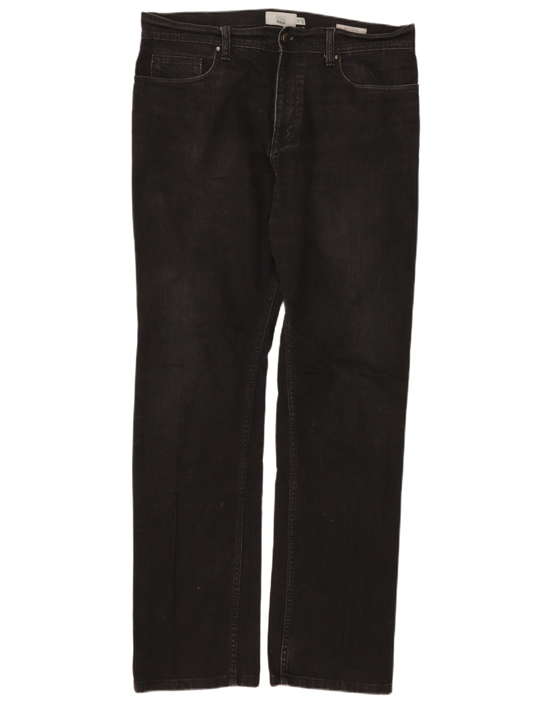 Męskie jeansy Marks & Spencer Regular Straight W34 L33 Czarne bawełniane