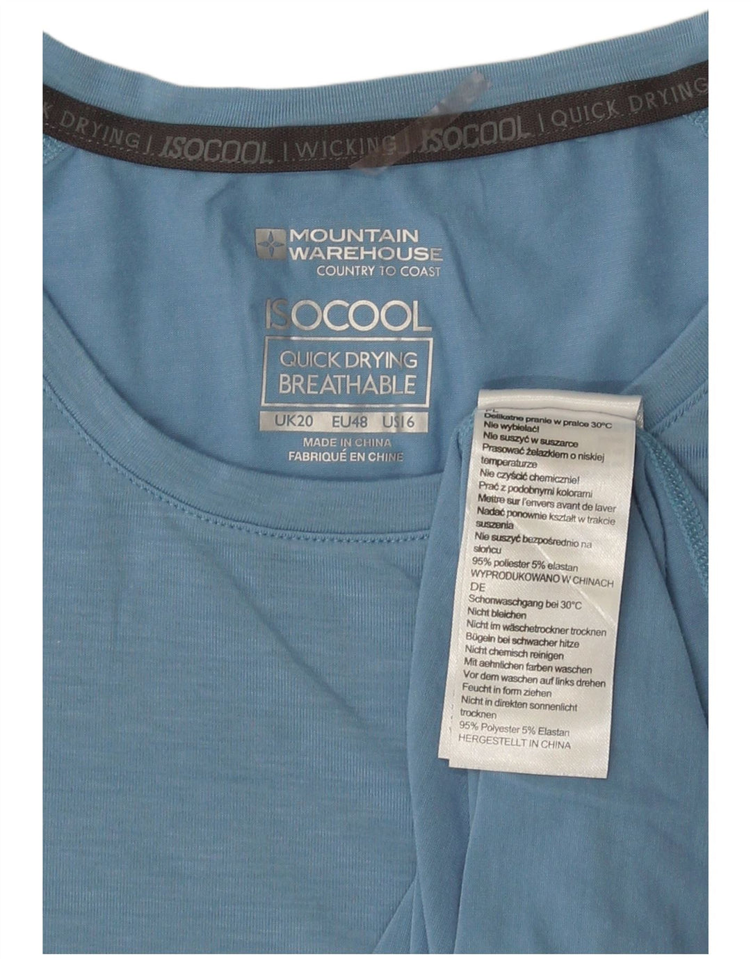 T-shirt damski Mountain Warehouse IsoCool, UK 20 2XL, niebieski poliester