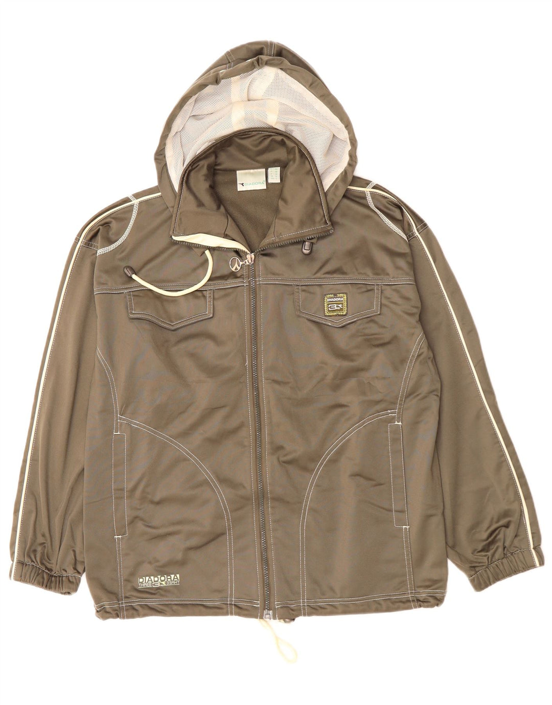 DIADORA Damska bluza dresowa z kapturem, oversize, UK 10, mała, szara