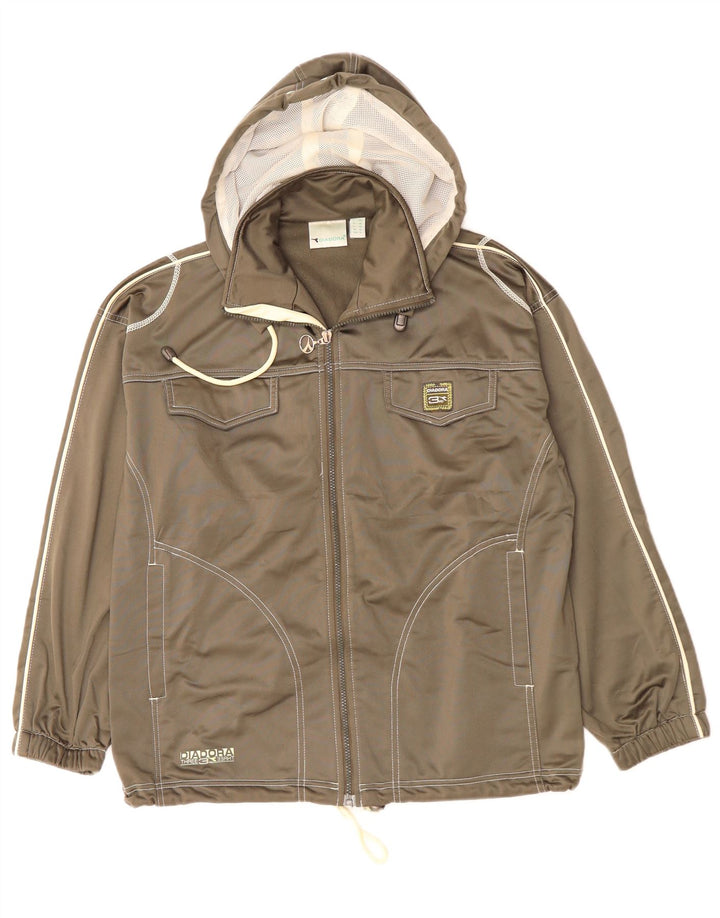 DIADORA Damska bluza dresowa z kapturem, oversize, UK 10, mała, szara