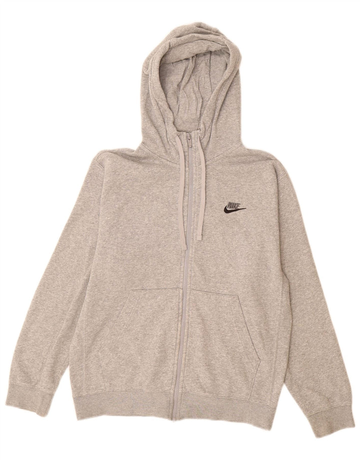 Męski sweter z kapturem i zamkiem Nike, mały, szary, bawełniany