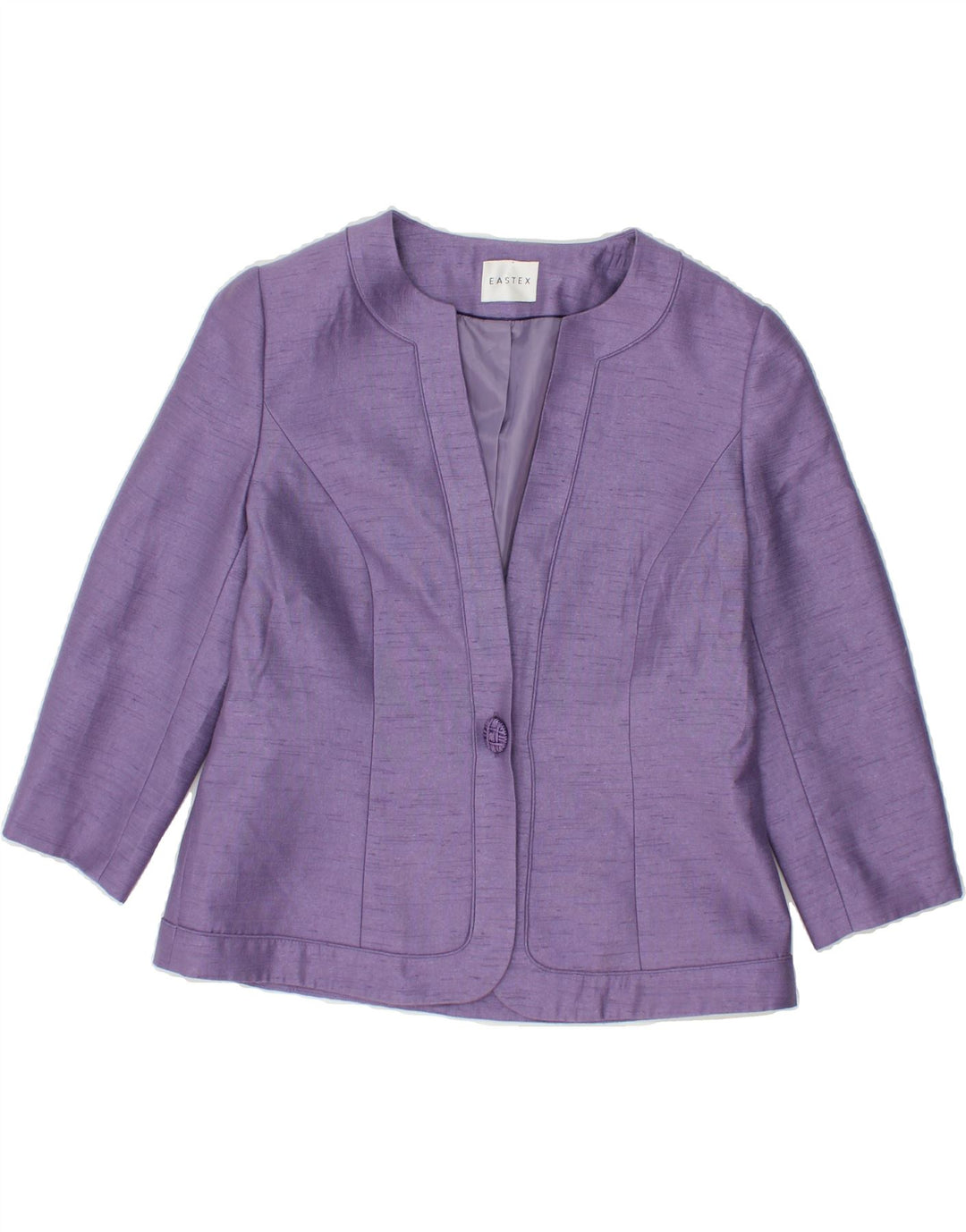 EASTEX Womens 1 Button 3/4 Sleeve Blazer Jacket UK 10 Small  Purple Vintage Eastex and Second-Hand Eastex from Messina Hembry 