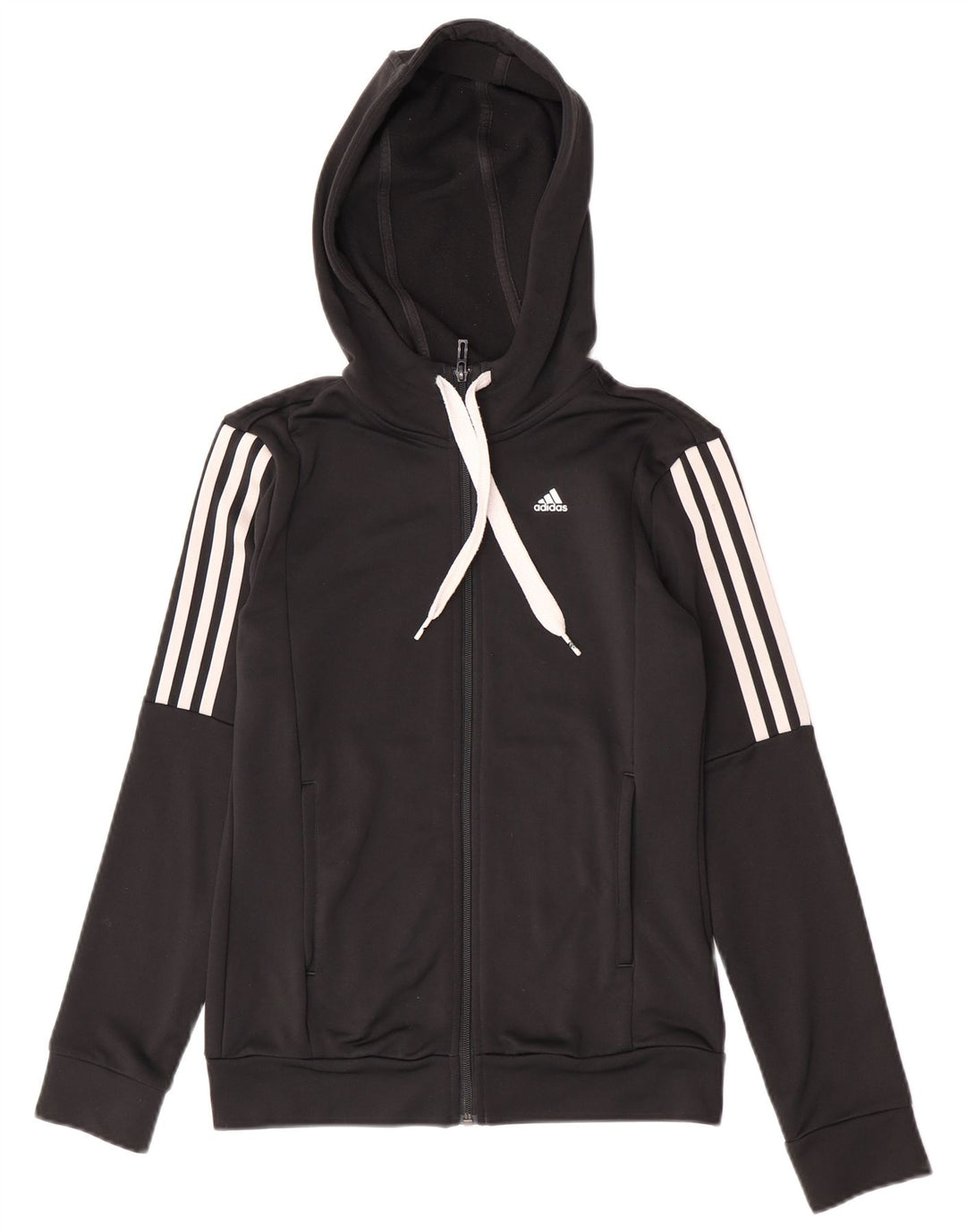 Damska bluza z kapturem i zamkiem błyskawicznym Adidas UK 8/10 Mały czarny poliester