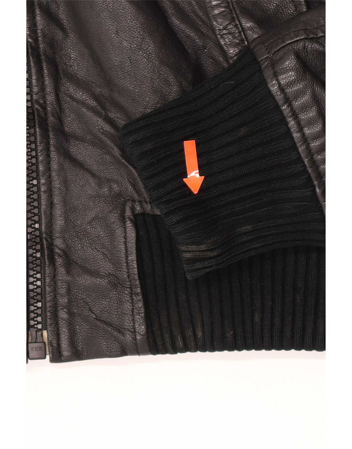 Męska kurtka skórzana Jack & Jones UK 36, mała czarna