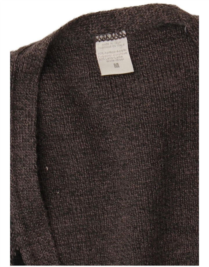 Męski sweter rozpinany VINTAGE Średni szary Argyle/Diamentowy akryl