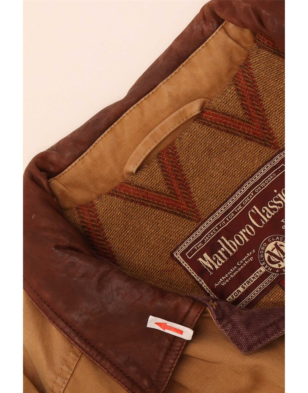 Męska kurtka wiatrówka Marlboro Classics UK 42 XL, brązowa, bawełniana