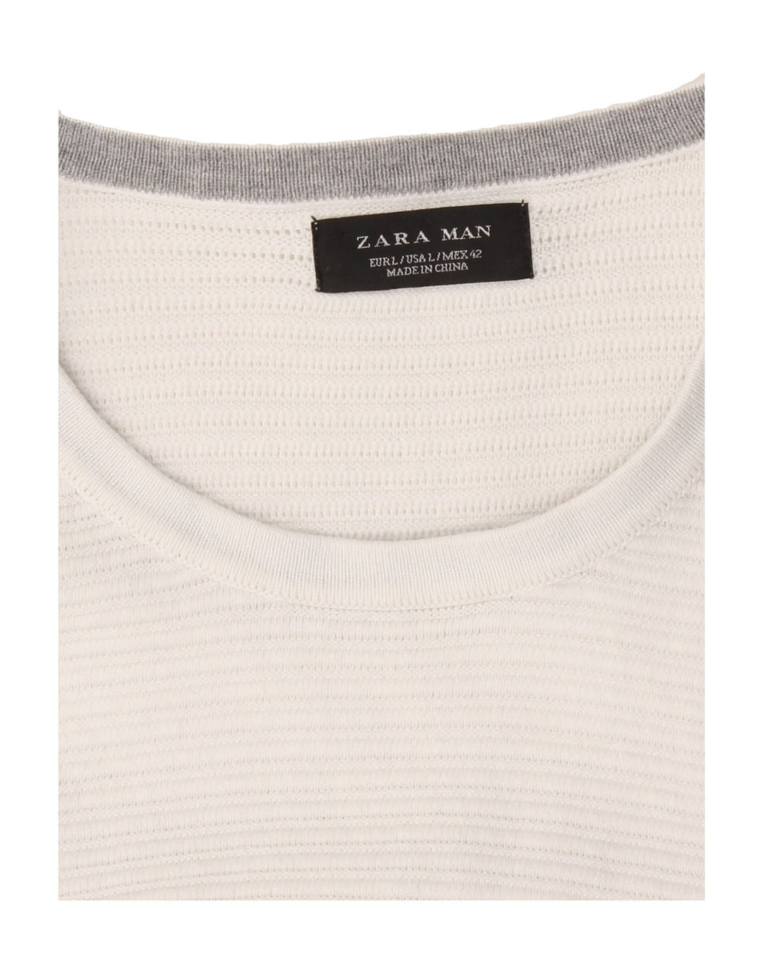 ZARA Womens Crew Neck Jumper Sweater UK 14 Large White Vintage Zara and Second-Hand Zara from Messina Hembry 