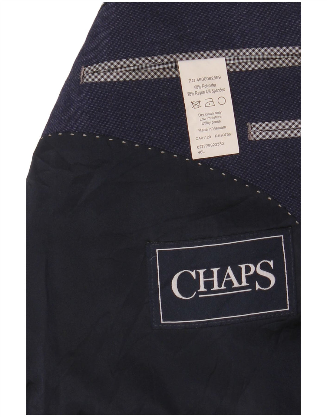 Męska marynarka zapinana na 2 guziki CHAPS UK 46 3XL Granatowy poliester