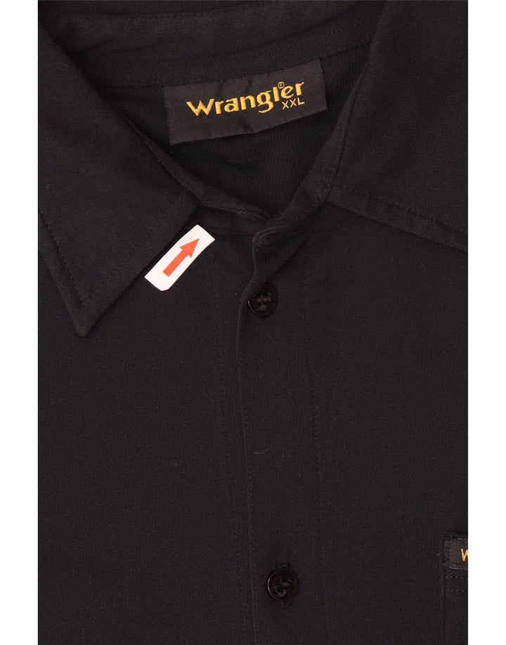 Koszula męska z krótkim rękawem Wrangler 2XL, czarna, poliamid