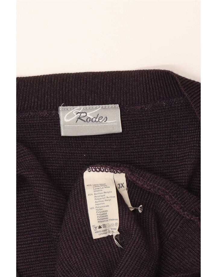 Sweter męski Rodes 2XL fioletowy Argyle/diamentowa wełna