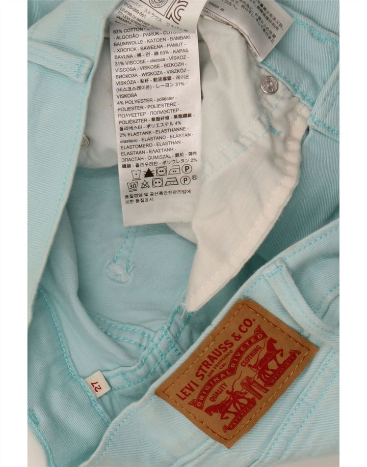 Damskie spodenki jeansowe LEVI'S W27 Małe, turkusowe, bawełniane