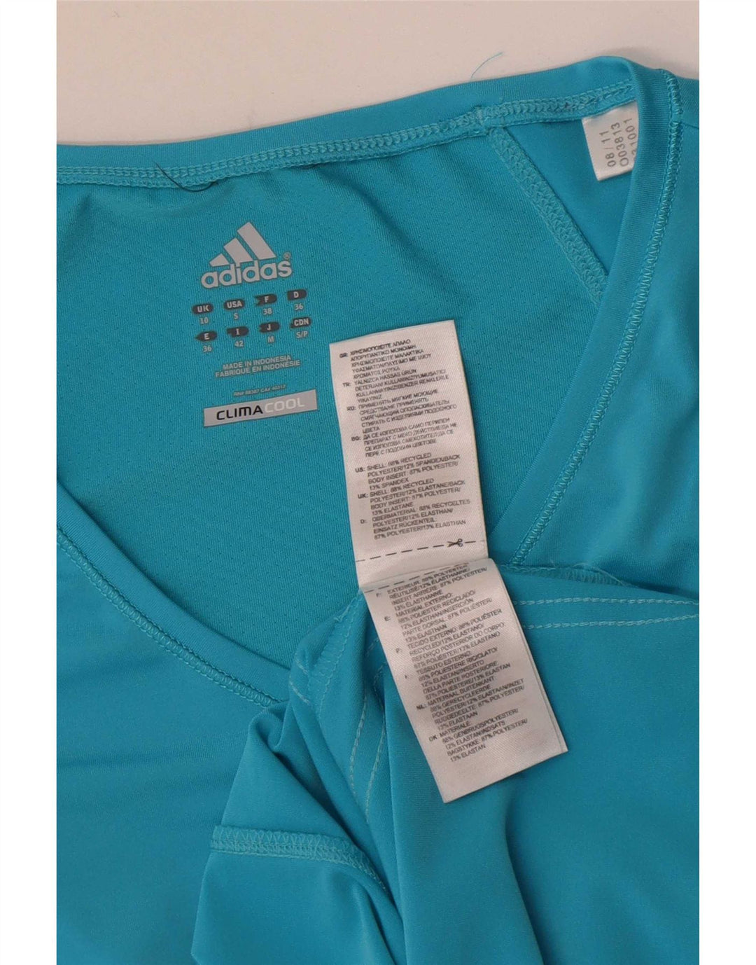 Damska koszulka Adidas Climacool Top UK 10 Small Blue Polyester