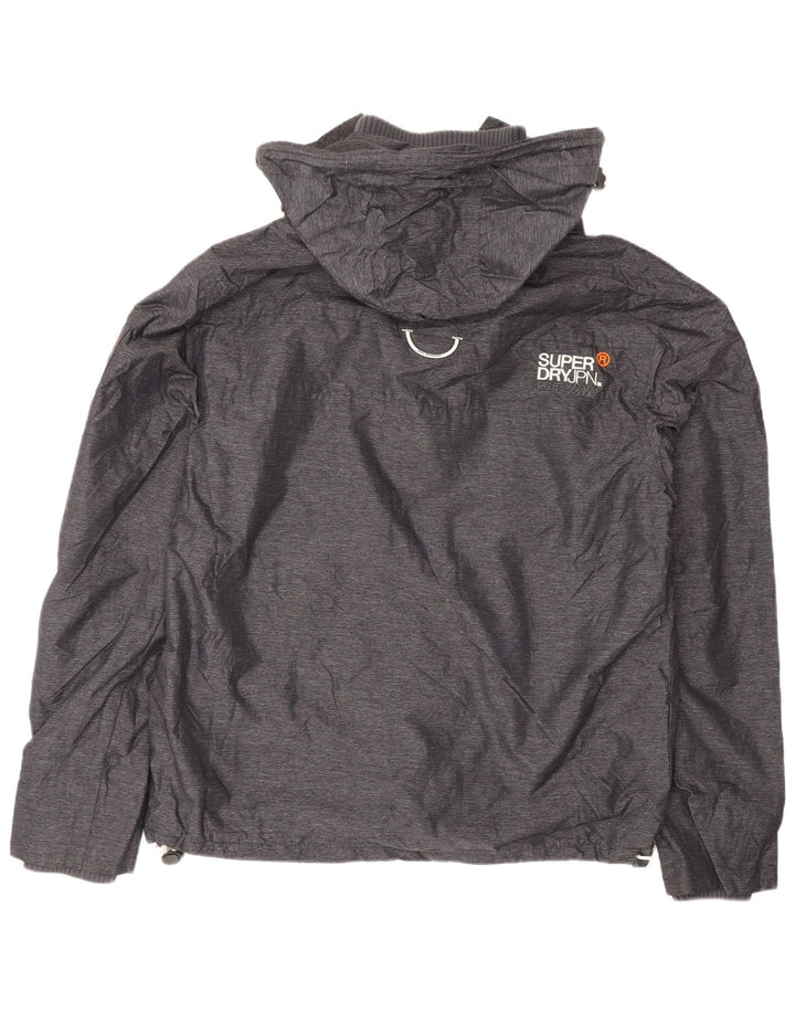 SUPERDRY Męska kurtka wiatrówka z kapturem Windhiker UK 42 XL, szary nylon