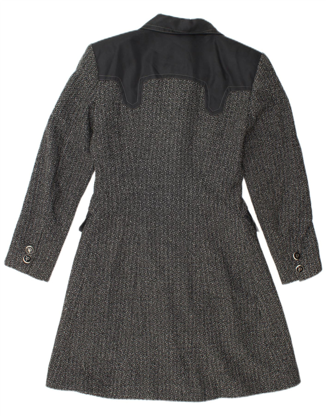 Płaszcz damski ROCCOBAROCCO IT 42 Średniej czarnej wełnianej cętkowanej