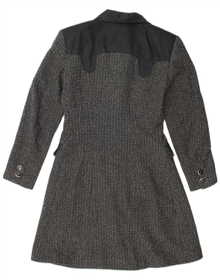 Płaszcz damski ROCCOBAROCCO IT 42 Średniej czarnej wełnianej cętkowanej