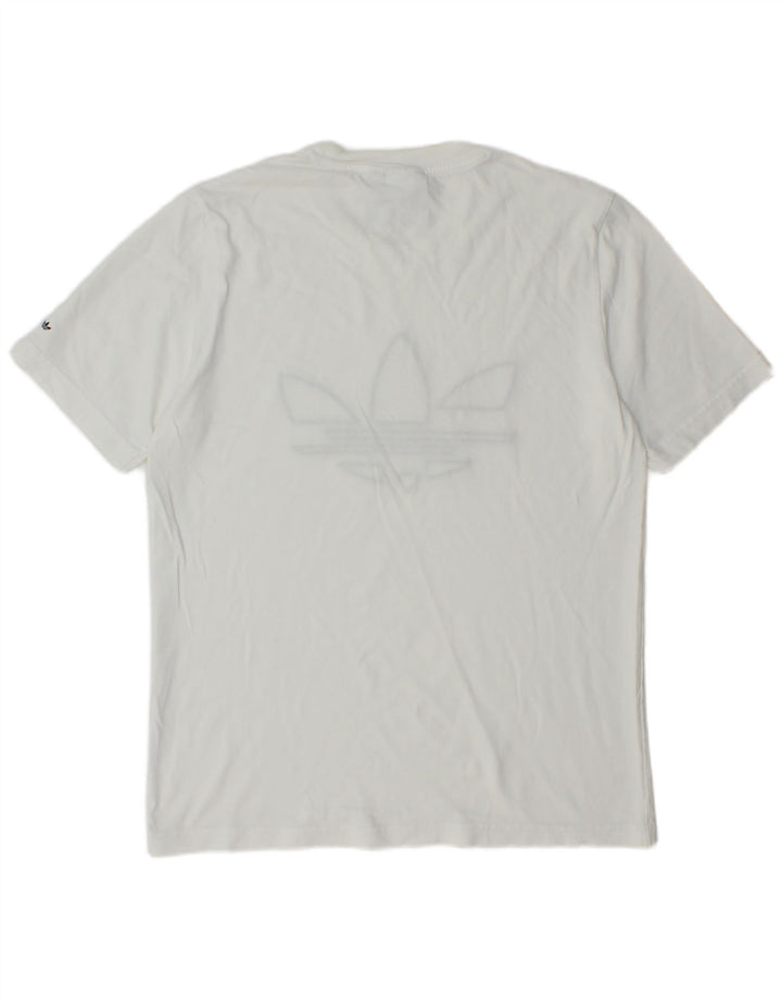 Męski T-shirt z grafiką ADIDAS, mały, biały
