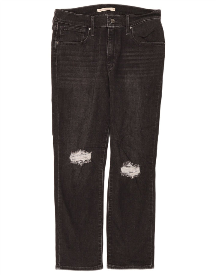Damskie jeansy LEVI'S 724 z wysokim stanem, w trudnej sytuacji, W31 L26, szara bawełna