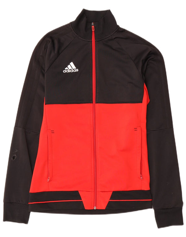 Adidas Mens Tracksuit Top Jacket Small Black Colourblock Polyester