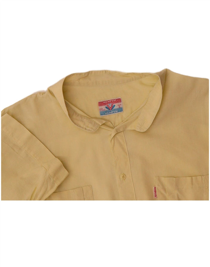 WAMPUM Mens Short Sleeve Shirt Large Yellow