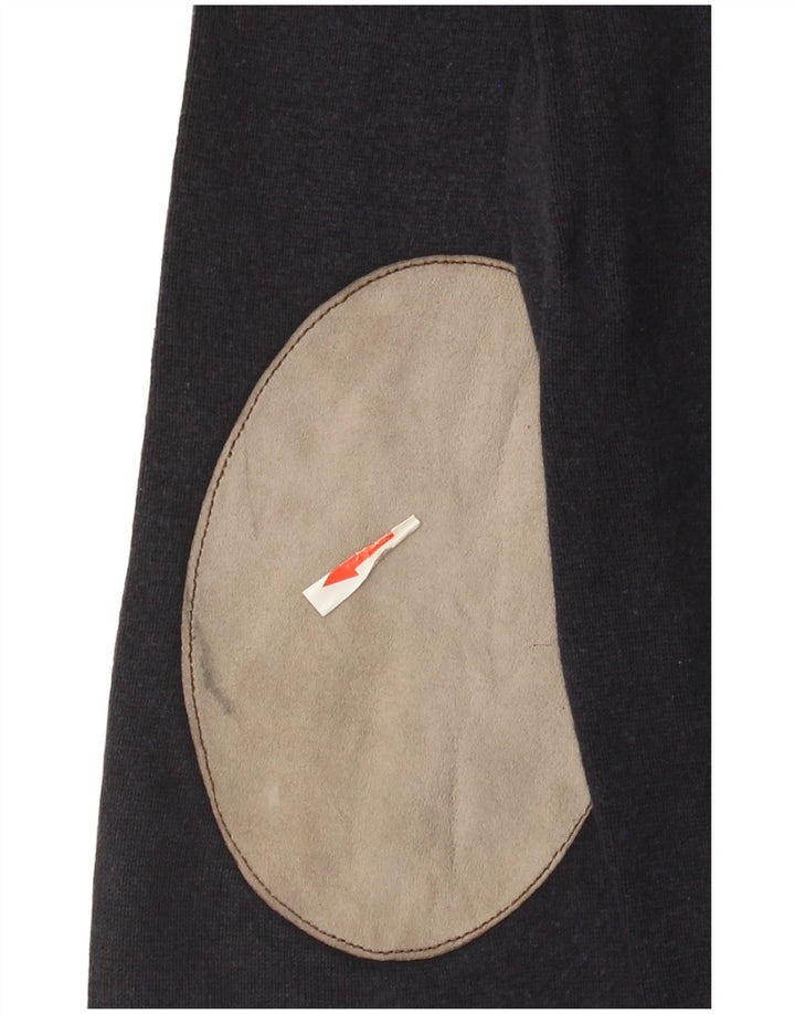 Męski sweter Massimo Dutti z okrągłym dekoltem, duży, granatowy, bawełniany