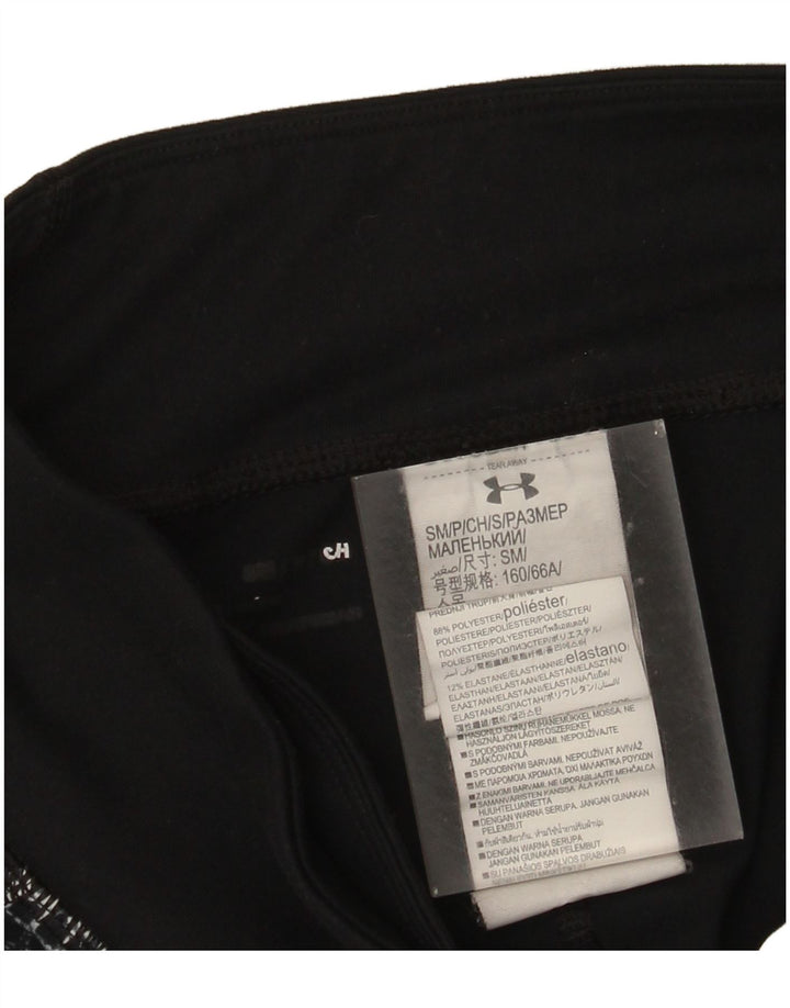 Damskie legginsy Capri Under Armour UK 10, poliester w małą czarną kratkę