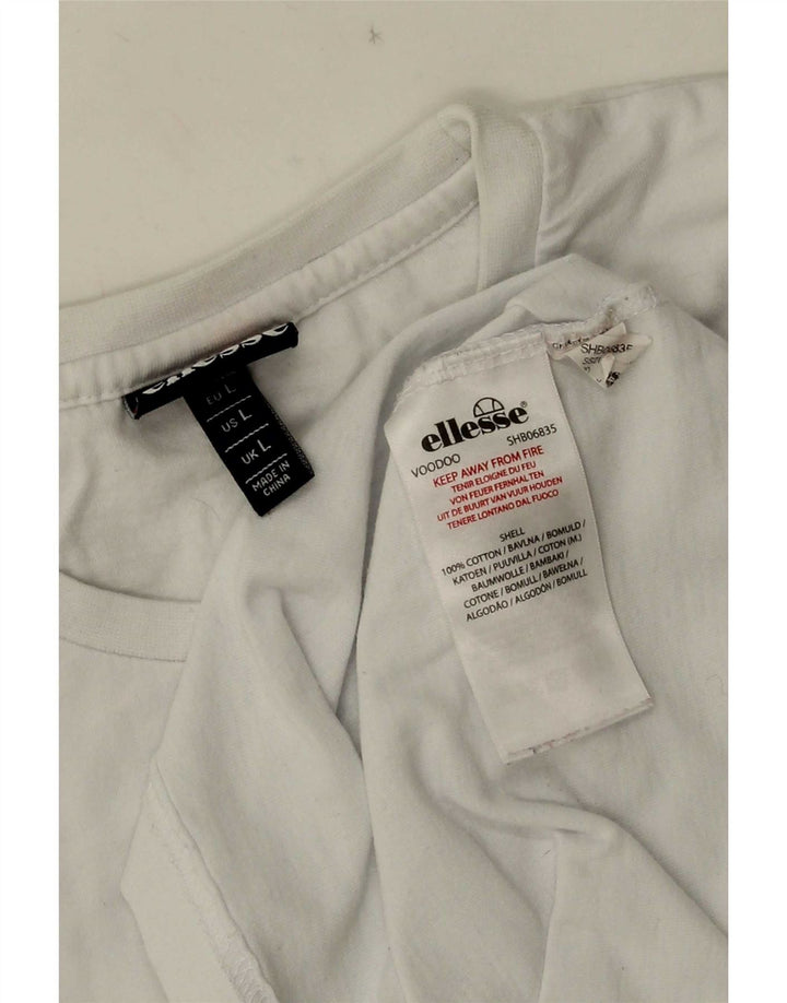 T-shirt męski Ellesse, duży, biały, bawełniany