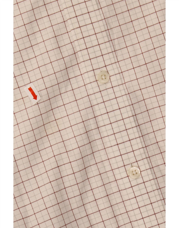 J. CREW Męska dopasowana koszula, rozmiar 17 1/2 XL, bawełniana w białą kratkę