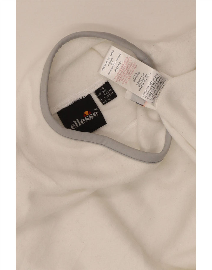 Damski sweter polarowy Ellesse UK 16, duży, biały, poliestrowy