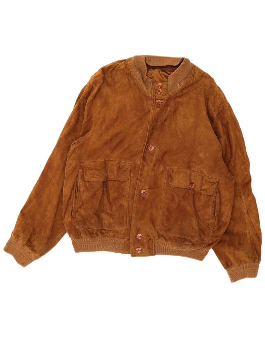 Zamszowa kurtka bomber męska vintage IT 56 3XL brązowa