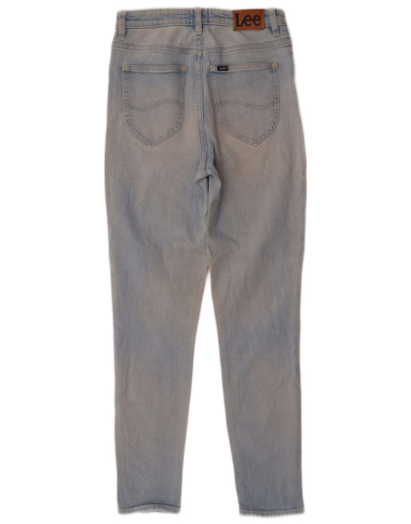 Lee Womens Slim High Waist Jeans UK 10 Small W26 L28 Blue Cotton