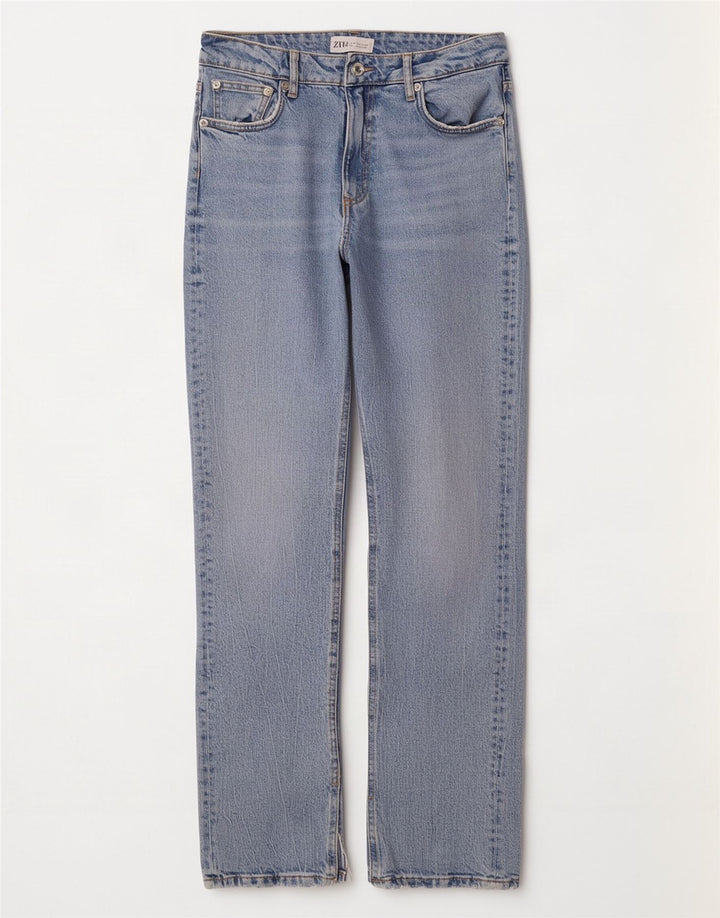 Damskie proste dżinsy Zara EU 38 Small W28 L32 Niebieskie bawełniane