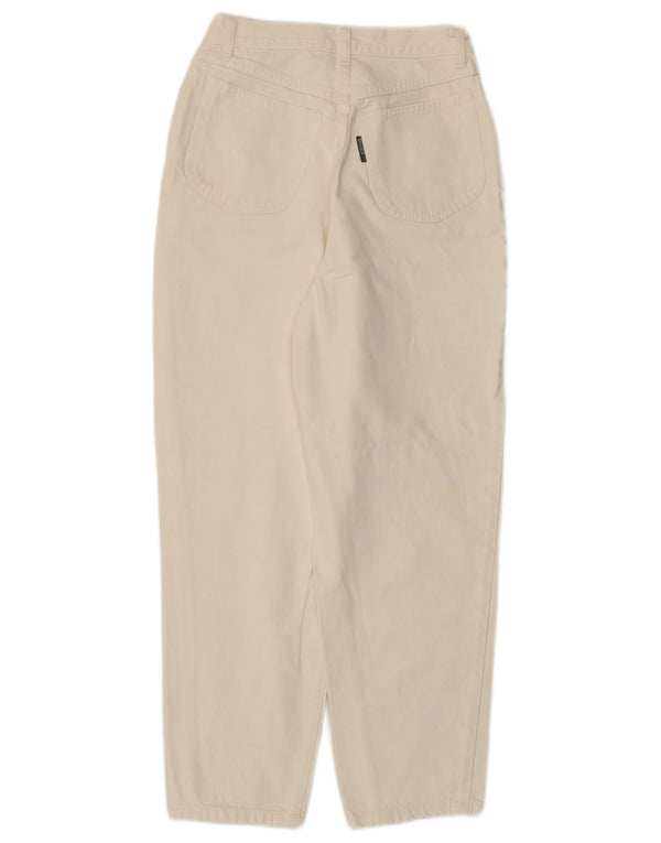 STEFANEL Damskie jeansy z wysokim stanem IT 44 Medium W24 L27 Złamana biała bawełna