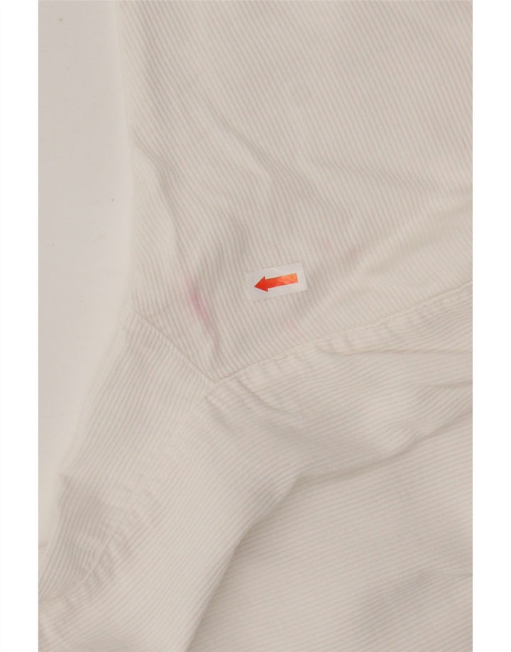 LES COPAINS Damska sztruksowa bluzka koszulowa UK 12 Średniobiała w kwiaty