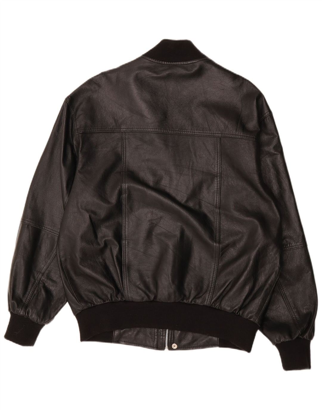 Vintage męska kurtka skórzana bomber UK 38 średniej czarnej skóry