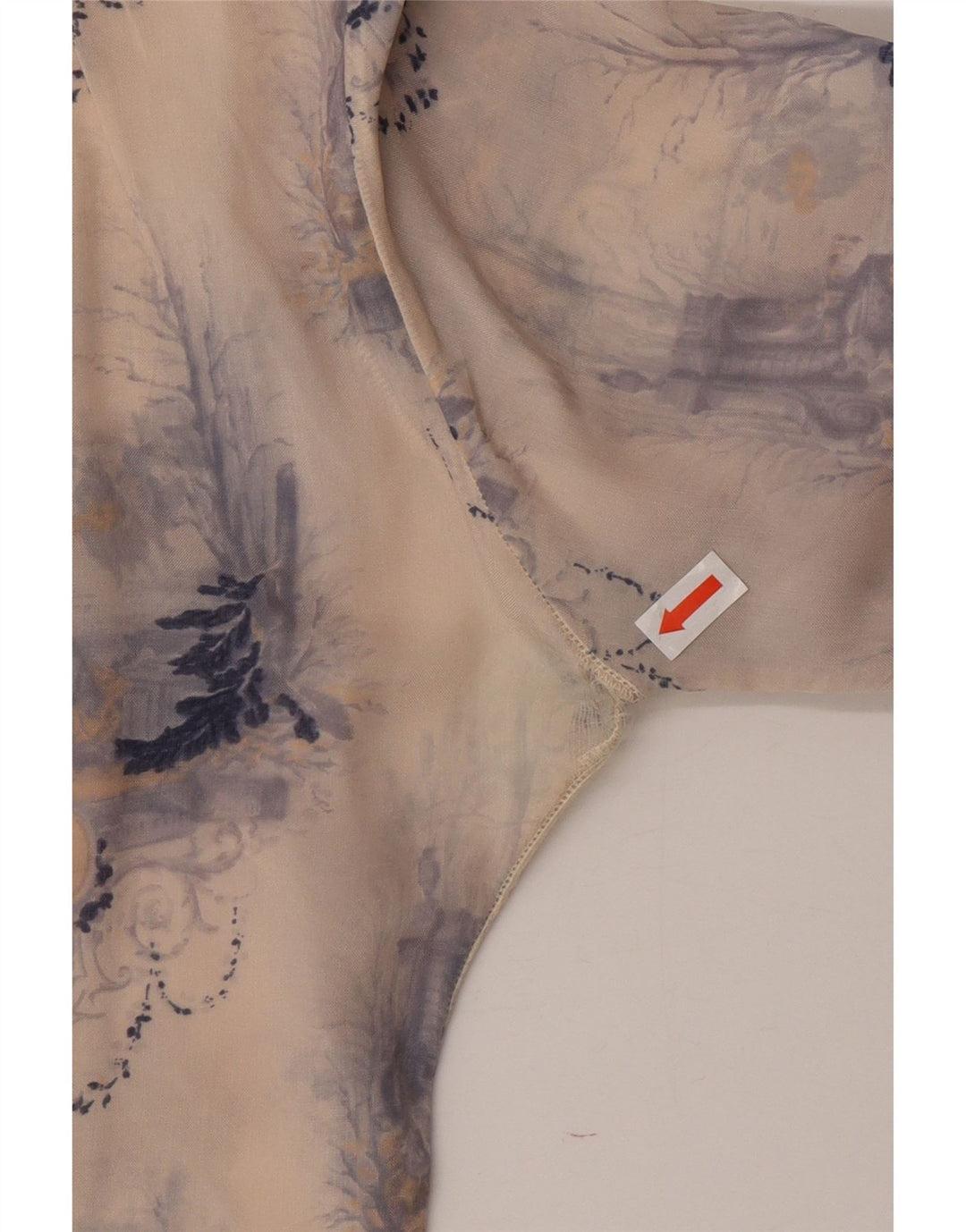 VINTAGE Womens Shirt UK 12 Medium Beige Floral Vintage Vintage and Second-Hand Vintage from Messina Hembry 