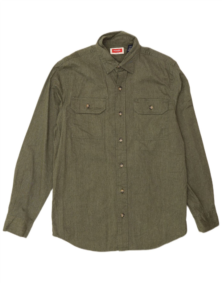 Koszula męska Wrangler, mała, bawełniana khaki