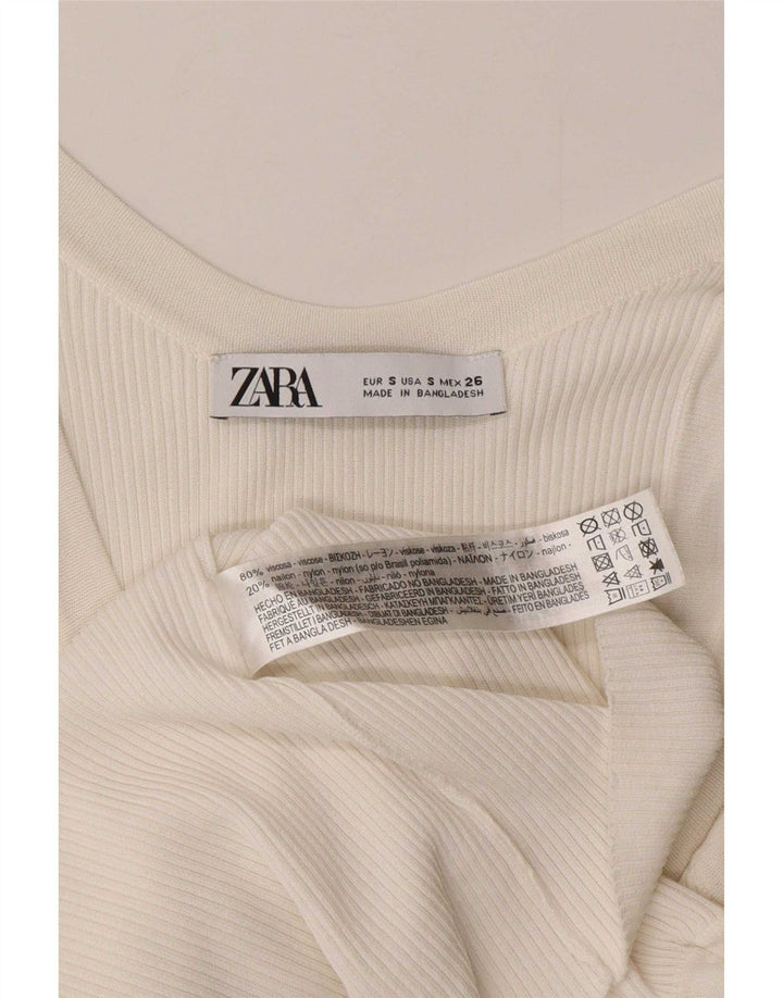 Damska kamizelka Zara Top UK 8 Small Biała Wiskoza
